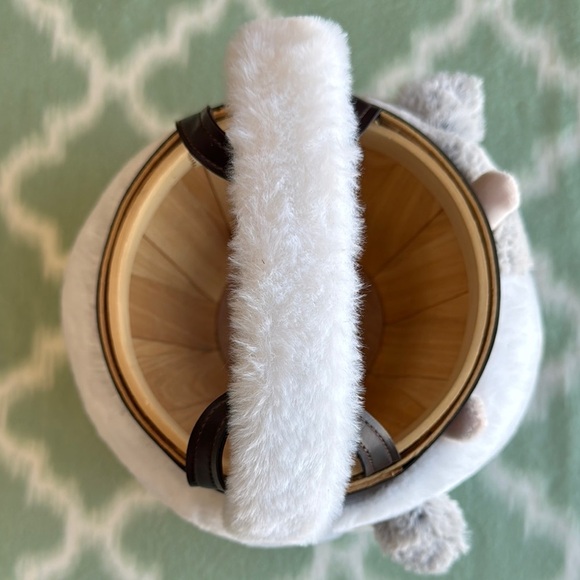Plush Cow Easter or Halloween basket with inner wooden basket - Picture 6 of 12